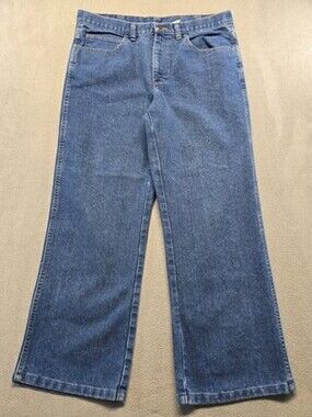 Sheplers Vintage Sasson Mens 36x28 Blue Denim Jeans Straight Leg Size Waist 36